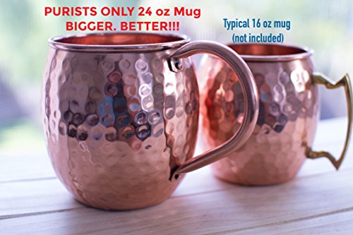 100% Pure Solid Hammered Copper Jumbo Moscow Mule Mug 24oz 