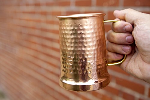 Heavy Gauge Alchemade Copper Beer Stein No lining 20oz ALCH-1220 100% Pure Hammered Copper mug