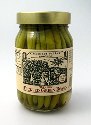 Cherith Valley Gardens Hot N Spicy Pickled Green Beans 16 Ounce