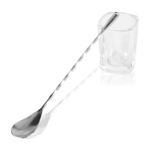 12 Inches Stainless Steel Mixing Spoon Spiral Pattern Bar Cocktail Shaker K2P8
