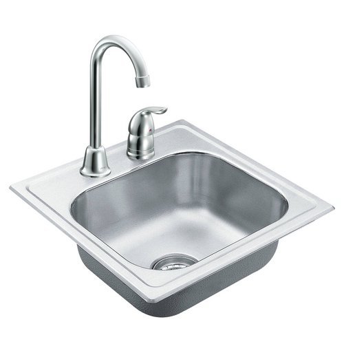 Moen Tg2045622 15 Single Basin Drop In 20 Gauge Stainless Steel Kitchen Sink Wi