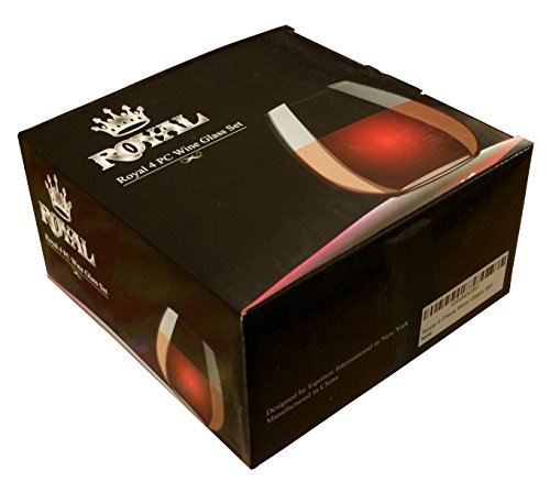 Royal Stemless Wine Glass Set, 4-Pack, 15 Ounce Wine Tumbler Set 