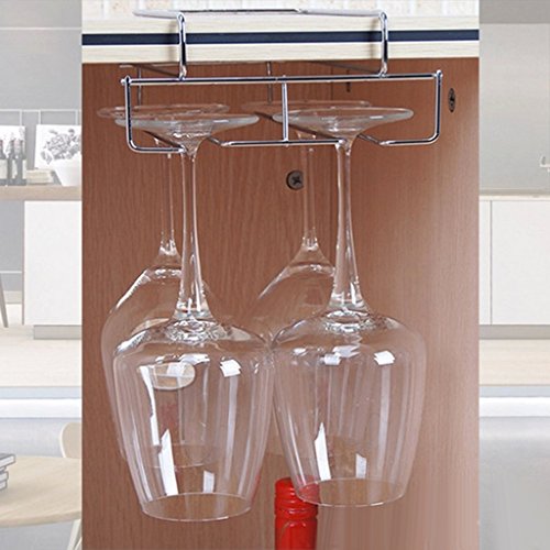 Stemware Hanging Wine Glass Rack Holder Frame Hanger Under Cabinet