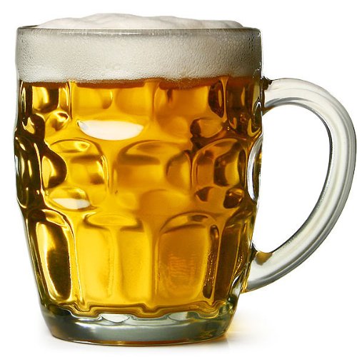 Dimpled Beer Tankard Britannia Half Pint Glass set of 6 