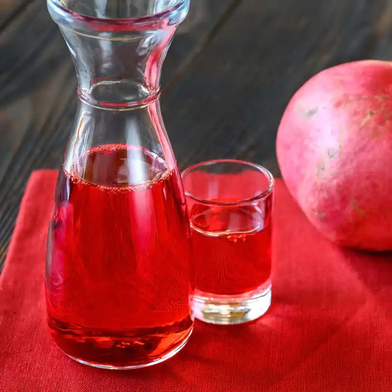 Grenadine syrup from pomegranates
