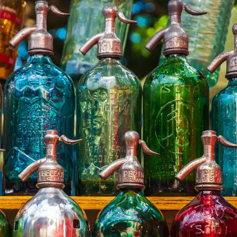 Soda and tonic bottles